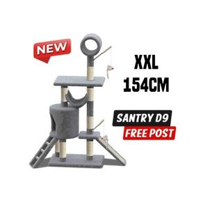154cm Cat Tree Climbing Tower Scratching Post Grey