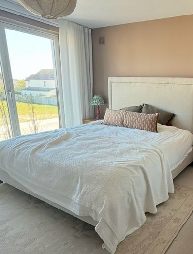 Beige Fabric Super King 6' Bedframe