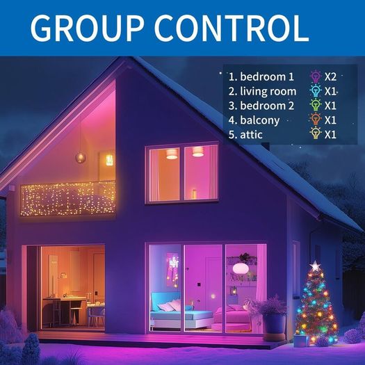 Smart Bulb E14 Alexa Light Bulbs,RGB Colour Changing Bulbs,Smart Life App Control,Bluetooth & WiFi Bulb,470LM, 5W Replace 40 Watt,Works with Alexa & Google Assistant (2 Pack)