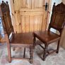A charming pair of late Victorian carved oak Hall chairs richly modelled,  Cirka 1890's. Image 5