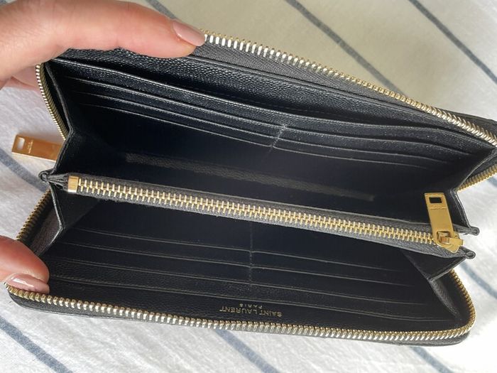 YSL Yves Saint Laurent Black Leather Wallet - Boxed