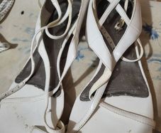 white flat sandals
