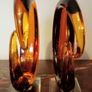 Pair of Mid - Century Murano Amber Glass Love Knot Sculpture. Image 9