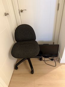 office chair and screen