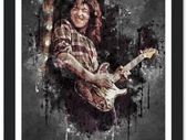 Rory Gallagher Art Print Classic Semi-Glossy Paper Wooden Framed Poster