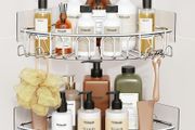 Orimade Corner Shower Caddy Shelf 2 Movable Hooks Stainless Steel - Brand New