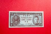 Hong Kong  1 Cent  1945  Pick 321  King George VI Uncirculated.