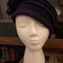 Woollen Purple Hat with flowers Image 3