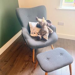 JYSK armchair and matching footstool set