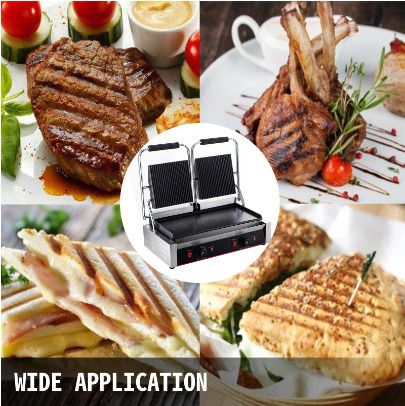 BRAND NEW Electric Contact Grill Griddle Panini Press Grill Non-Stick for Commercial Cooking