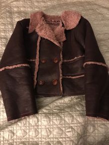 Catimini aviator / shearling Coat/ Jacket  age 8 126cms