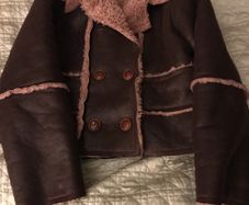 Catimini aviator / shearling Coat/ Jacket  age 8 126cms