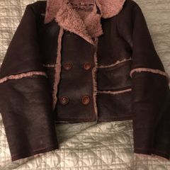 Catimini aviator / shearling Coat/ Jacket  age 8 126cms
