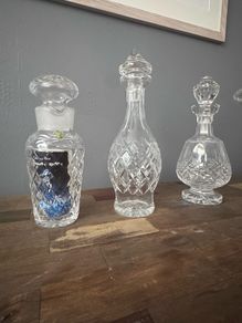 waterford crystal decanters x3