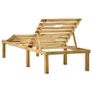 Garden Sun Lounger with Table Impregnated Pinewood Image 5