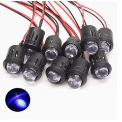 10pcs of New 12V 10Mm LED Diodes with Pre-Wired Connections for DIY Home