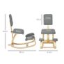 Ergonomic Kneeling Chair, Health Chair for Home, Office, Meditation Gray Image 4