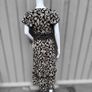 Pre Owned Savida Black & Cream Floral Midi Dress with Lace Detail Image 6
