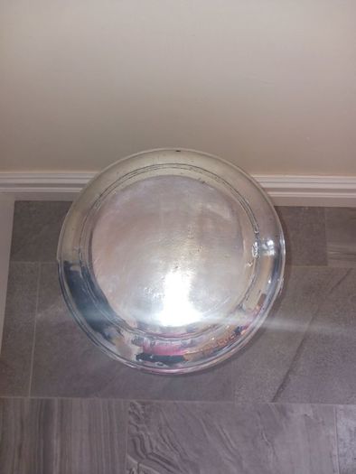 polished aluminium milk churn