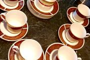 Elizabethan burgundy Straffordshire set