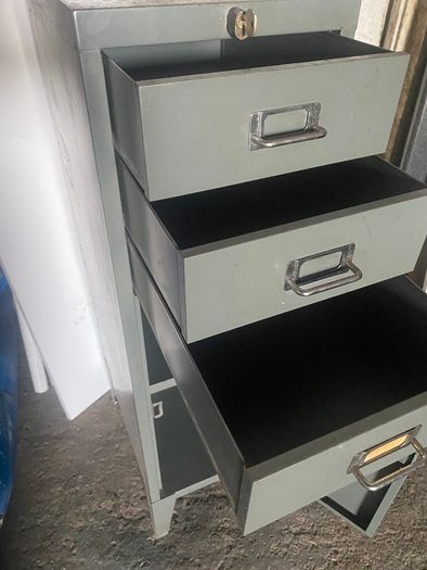 Mid century bisley metal cabinet on legs