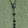 Vintage Mid-Century Black Bead Chain Rosary With Silver Cross Image 5