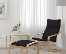 Ikea Poang chair and footstool black