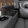 3 Seater Titan Plus Electric Dark Grey Leather Recliner Sofa Image 5