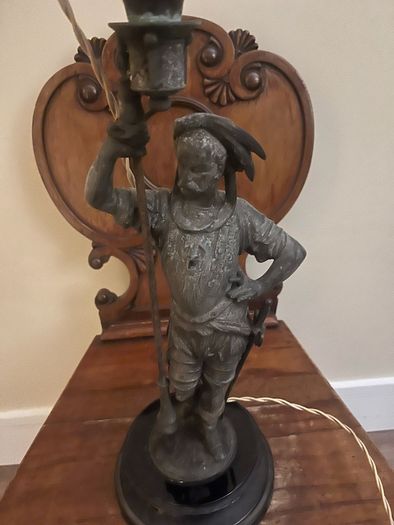 Vintage Spelter Soldier Lamp