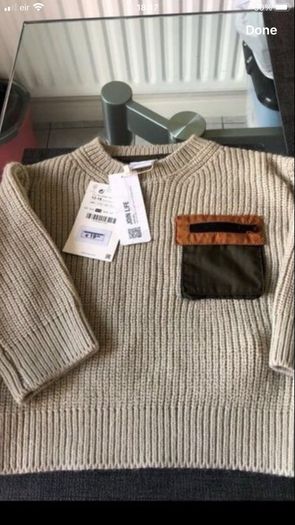 Boys BNWT Zara jumper 12/18 mths
