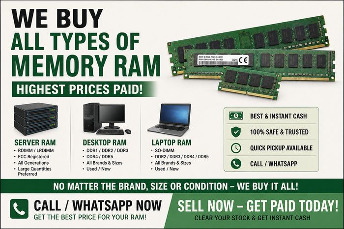 Wanted Buying RAM Server Desktop Laptop RAM DDR4 DDR5
