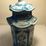 7" Signed Hand Painted Hexagon Ginger Jar Image 3