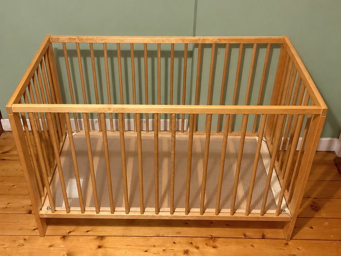 Large Wooden Baby Cot | Natural Wood | Great Condition