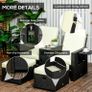 5PC PE Rattan Sun Lounger, Outdoor Wicker 5-level Adjustable Recliner Sofa Bed with Storage Side Table and Footstools, for Patio, Garden, Poolside, Black Image 5