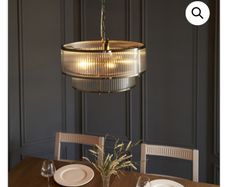 free double tier glass Pendant light -needs some repair