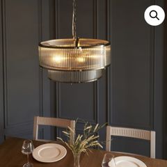 free double tier glass Pendant light -needs some repair