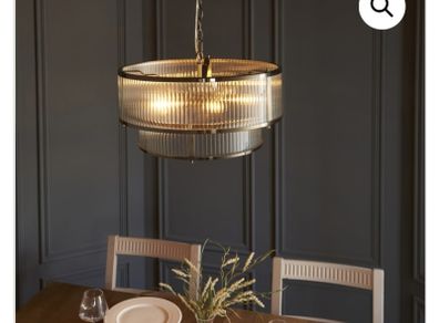 free double tier glass Pendant light -needs some repair