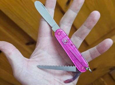 My first Victorinox Swiss Army Knife Childrens edition 84mm model for Whittling