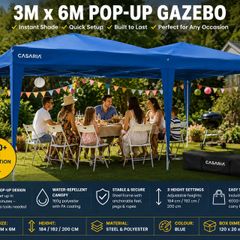 Gazebo 3x6m Pop-Up Folding Pavilion Gazebo