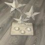Tee light candle holder with 3 metal stars Image 2