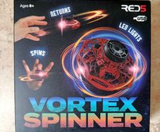 Vortex Spinner Red Fidget USB Rechargeable Flying Boomerang Toy LED light NEW