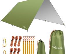FREE EXPRESS SHIPPING Hammock Rain Fly Tent Tarp, 3m x 3m Tarpaulin Portable Sunshade Lightweight Waterproof Groundsheet Windproof Camping gazebo Picnic Mat Anti UV Sun Shelter for Camping Travel Beach