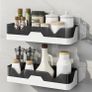 Set of 2 Bathroom Shelves, No Drilling Bathroom Shelves, Shower Shelf, Plastic Shower Baskets, Wall Mounted, for Kitchen and Bathroom Image 2