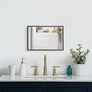 Wall Mirror Black with Aluminum Alloy Framed Rectangle Modern Metal Hanging Mirrors for Bathroom Bedroom Living Room Entryway Home Decor Image 3