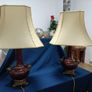 2 porcelain oxblood Red lamps vintage Image 2