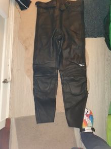 Leather motorbike trousers