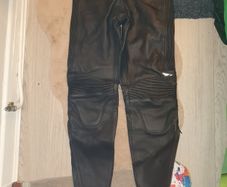 Leather motorbike trousers