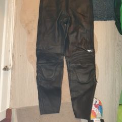 Leather motorbike trousers