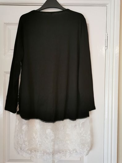 Unique Tunic Dress with White Lace Trim size 18