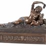 VENUS & CUPID SCULPTURE IN OLD MASTER STYLE ANTIQUE Dreamlike collector's item / based on  original by Veronese & signed Image 2
